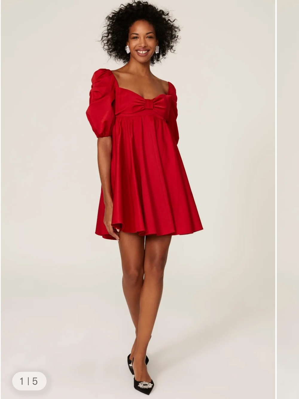 Kate Spade New York X Rent The Runway Beau Satin Puff Sleeve Dress 2